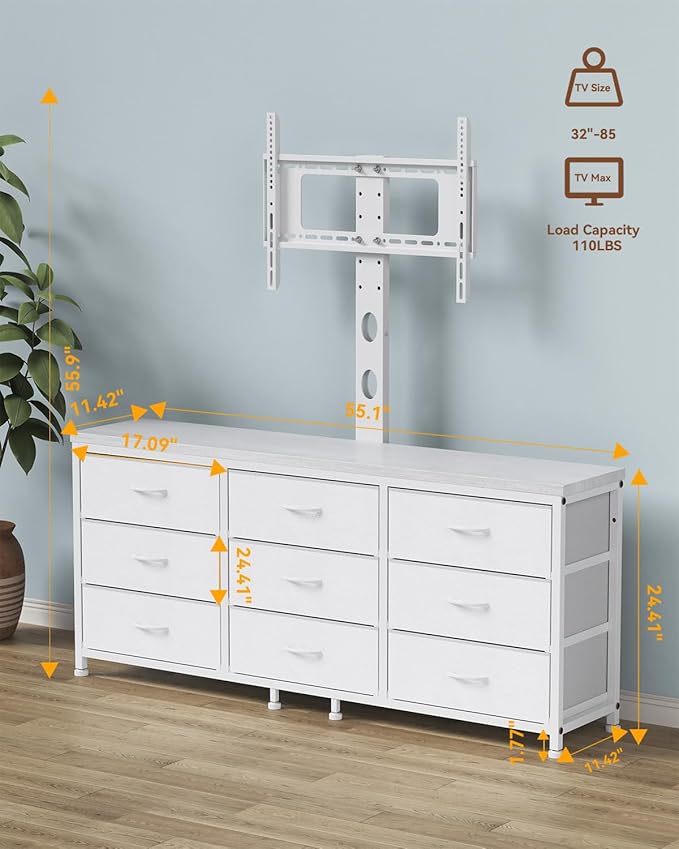 TV Stand with Mount for 32/55/65/75/85 inch TVs, Entertainment Center with 9 - Image 2