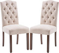 Tufted Upholstered Parsons Dining Chair Set Fabric Diner Accent Stylish Modern by SNUGWAY