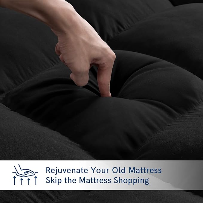 ELEMUSE Full XL Black Mattress Topper - Image 4