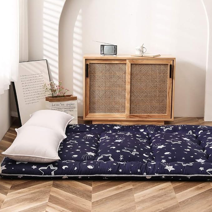 Navy Star Futon Mattress Japanese Floor Mattress Tatami Floor Mat Foldable Bed - Image 3