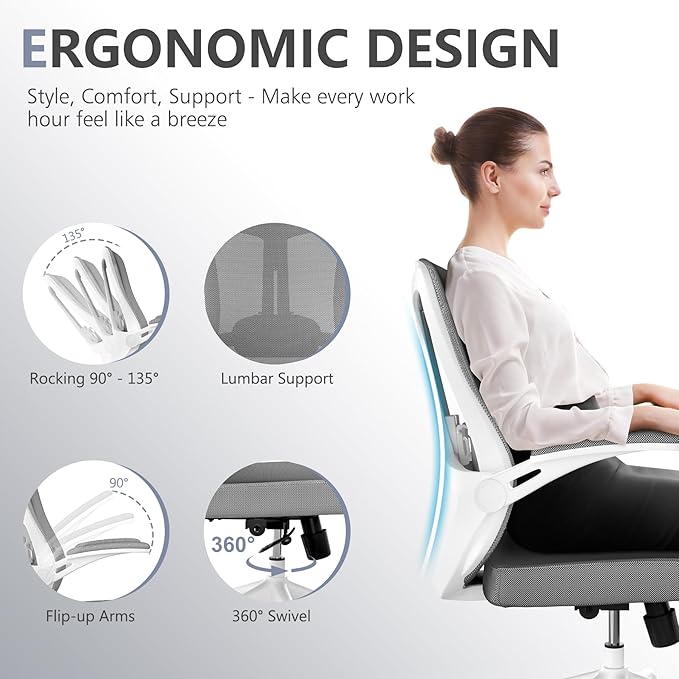 Computer Office Chair, Ergonomic Comfort Home Desk Chair, Mid Back Gaming Chair - Image 5