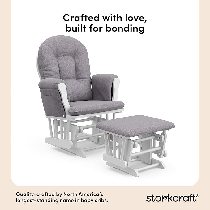 Storkcraft Premium Hoop Glider & Ottoman — GREENGUARD Gold Certified Nursery - Image 4