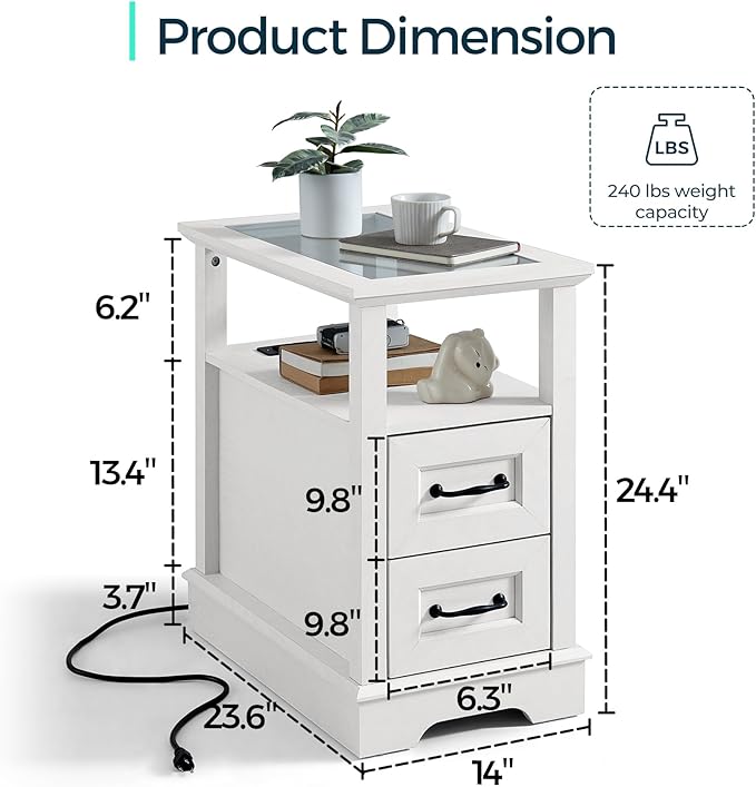 LINSY HOME Narrow End Table - Image 2