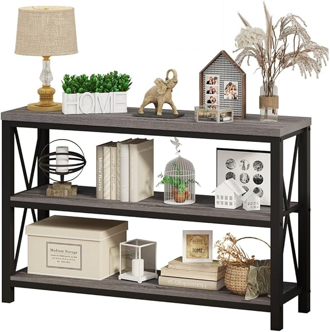 BON AUGURE Rustic Sofa Table Behind Couch, Industrial Console Tables - Image 8
