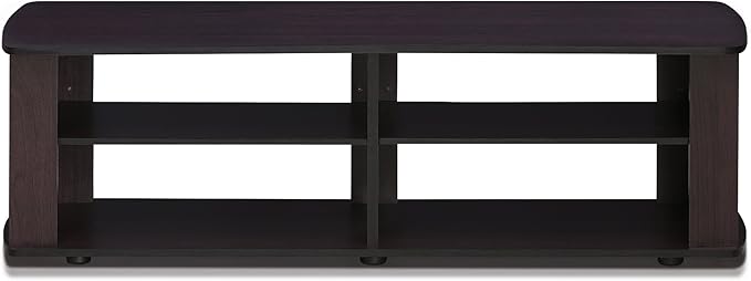 Furinno Nelly Entertainment Center TV Stand, Short 43.3" x13.4 x13.1, Dark - Image 5