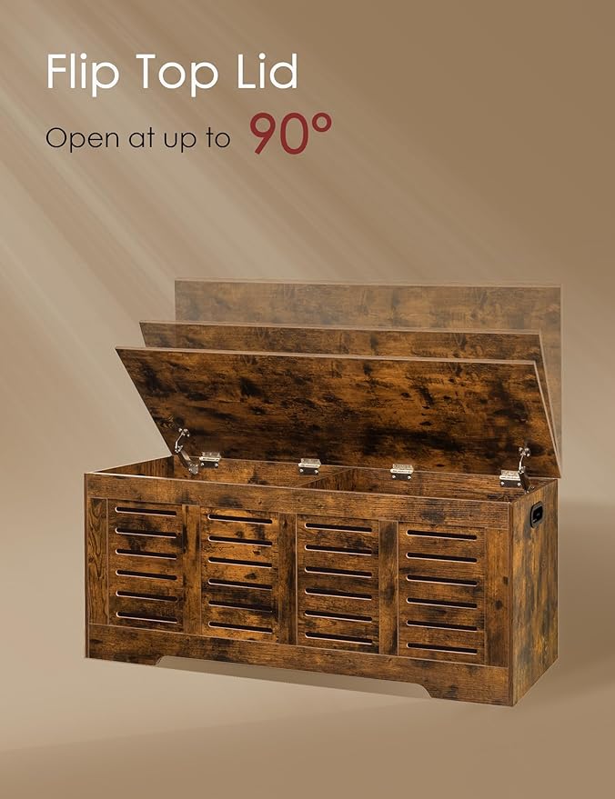 DINZI LVJ Storage Chest, 47.3” Wooden Toy Box - Image 3