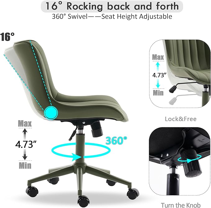 YOUNIKE Green Home Office Desk Chair - Image 3