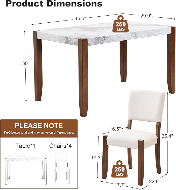 Ball & Cast 5 Piece Dining Table Set - Image 3
