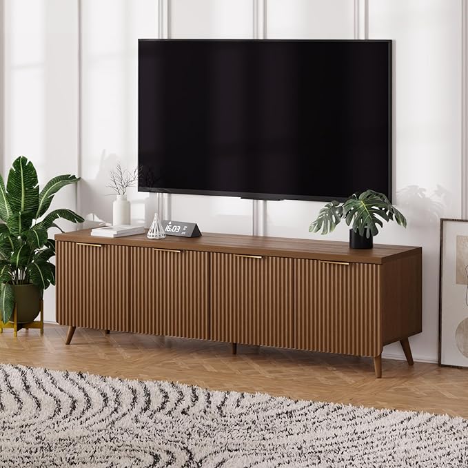 TV Stand for Living Room, Fluted Television Cabinet - Image 4