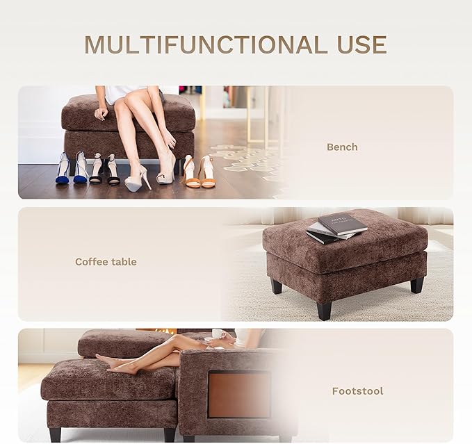 COLAMY 118" U-Shaped Sectional Couch, 4-Seat Modular Sofa - Image 4