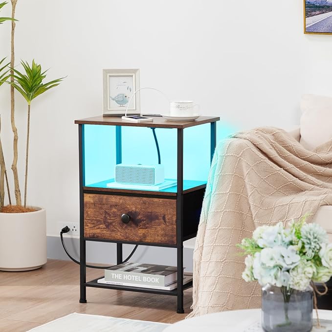 Night Stand Set 2, LED Nightstand - Image 2