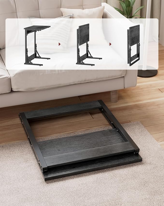 Tatub 24" Wide Folding C-Shaped End Table, Small Side Desk - Image 4