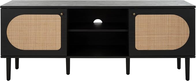 SAFAVIEH Claude TV Stand for up to 65" Flatscreen – Black, 2 Sliding Doors - Image 8