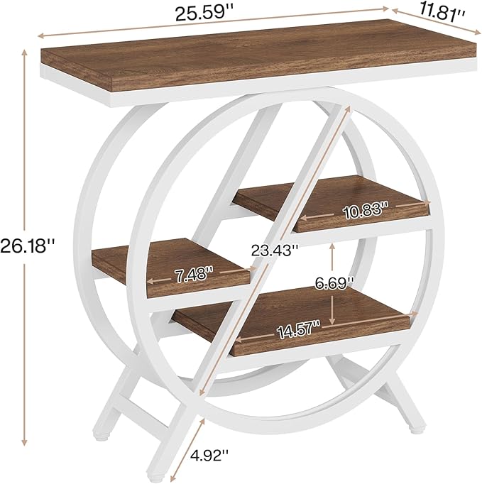 Tribesigns End Table Set of 2, 3-Tier Modern Narrow Side Table - Image 2