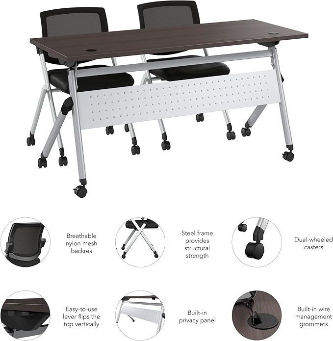 Bush Business Furniture Folding Training Table Set - Image 6