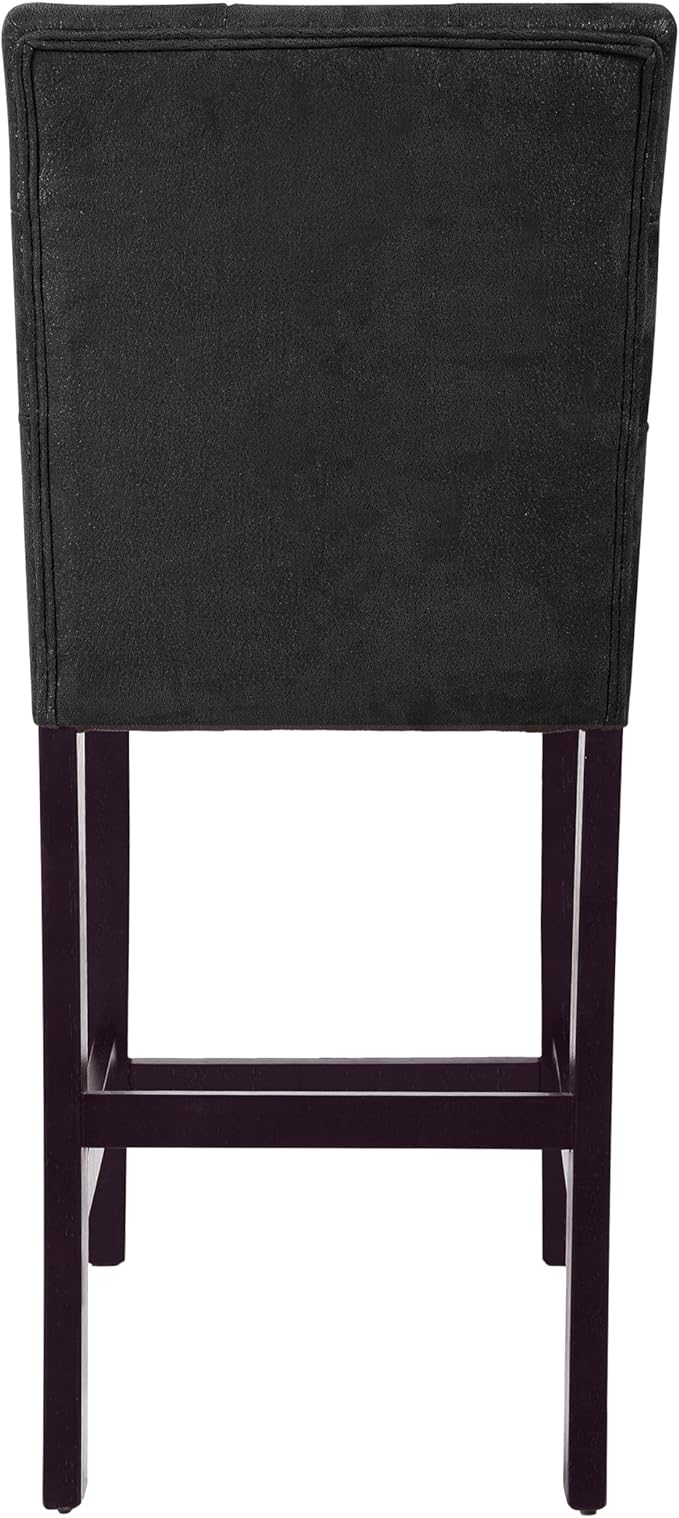 HomePop 24" Upholstered Button Tufted Leatherette Counter Height Barstool Chairs - Image 7