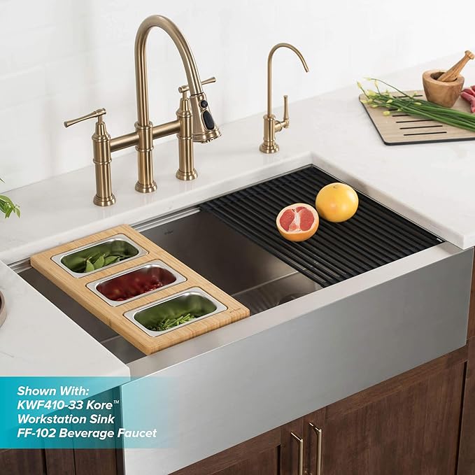 KRAUS Allyn Transitional Bridge Kitchen Faucet - Image 10