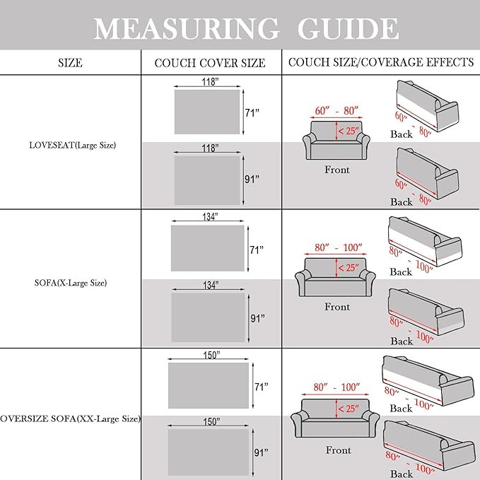 HANDONTIME Grey Sofa Cover for 3 Seat Couch - Image 5