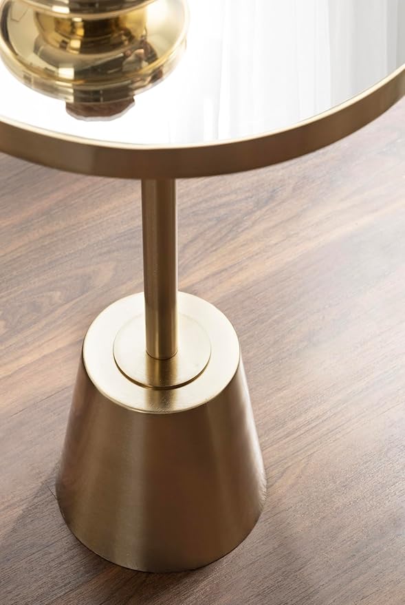 Kate and Laurel Tira Elegant Round Mirrored Side Table, Modern Glam Circle End - Image 6