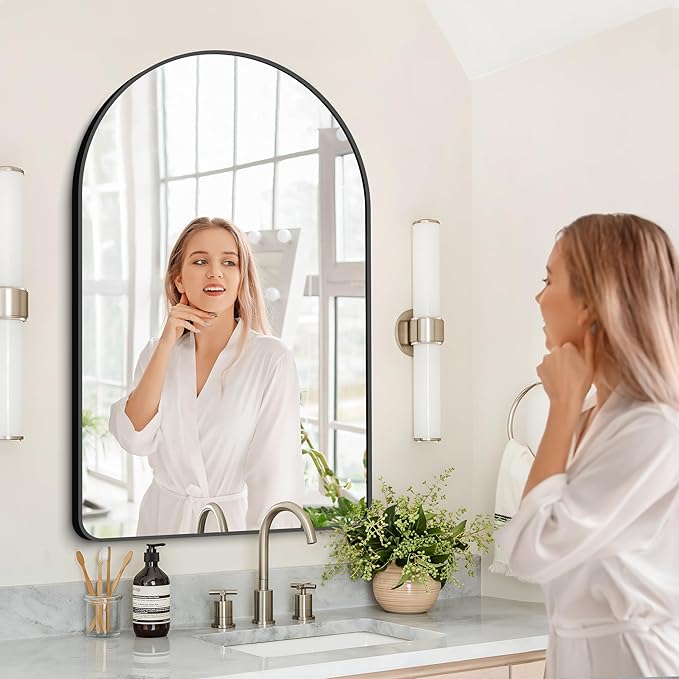 Arched Bathroom Mirror, Wall Mounted Mirror, Living Room, Vertically Hanging - Image 4
