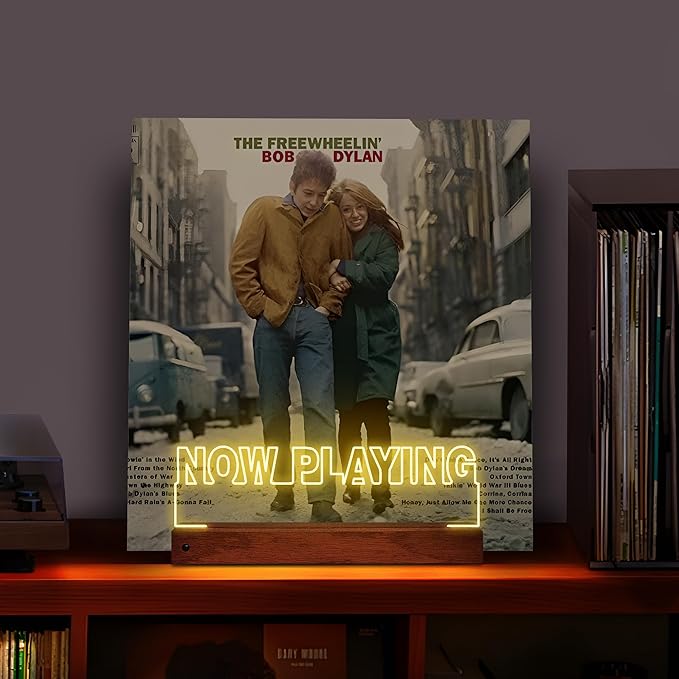 Now Playing Vinyl Record Stand Desktop, Light up Record Holder, Wooden Acrylic - Image 2