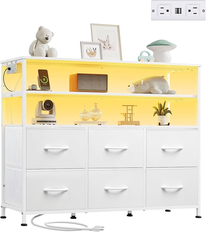WLIVE White TV Stand for 40, 45 inch TV, Entertainment Center - Image 8
