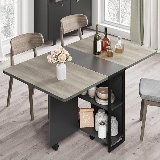 GarveeHome Folding Dining Table, Space Saving Farmhouse Dining Table by GarveeHome