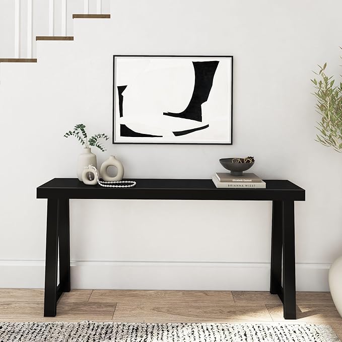 Plank+Beam Solid Wood Console Table, 66 Inch, Sofa Table, Narrow Entryway Table - Image 3