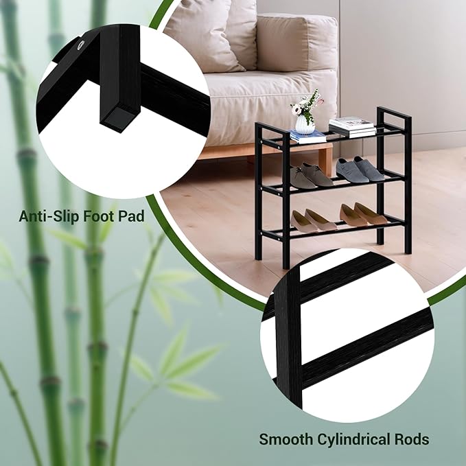 Haddockway Bamboo Shoe Rack for Closet, Free Standing Shoe Organizer - Image 8