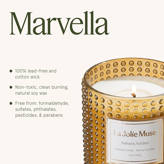 LA JOLIE MUSE Fall Candle | Sahara Amber Candles – Bergamot, Clove & Amber | 10 - Image 6