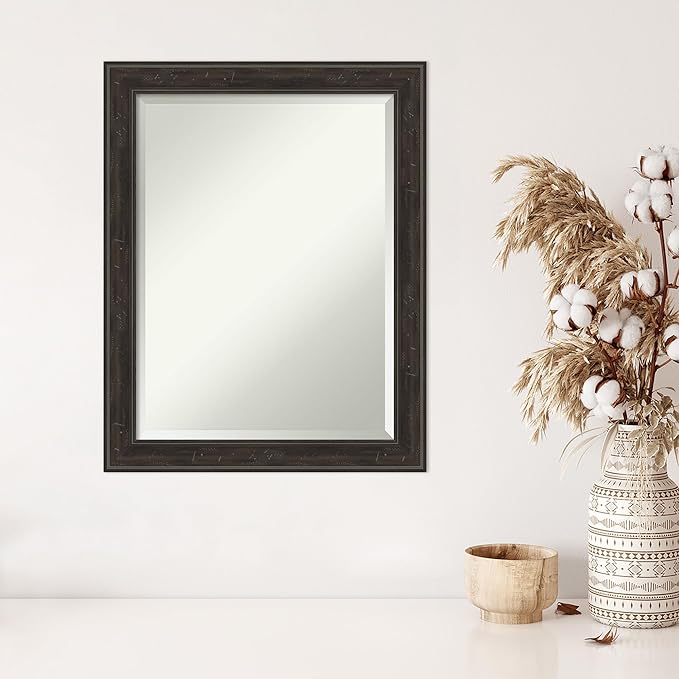 Amanti Art Brown Wall Mirror 28x22 Shipwreck Greywash Narrow Rectangle Bathroom - Image 5