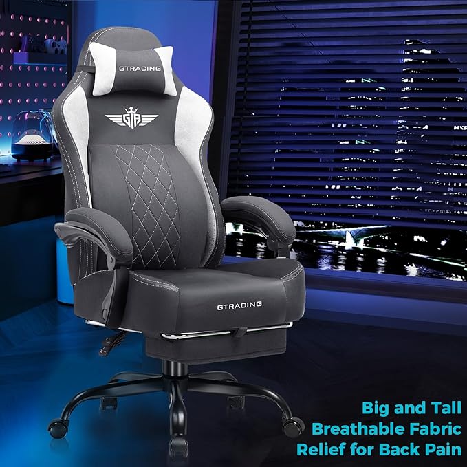 GTPLAYER Big and Tall Gaming Chair Breathable Fabric Computer Chair - Image 2