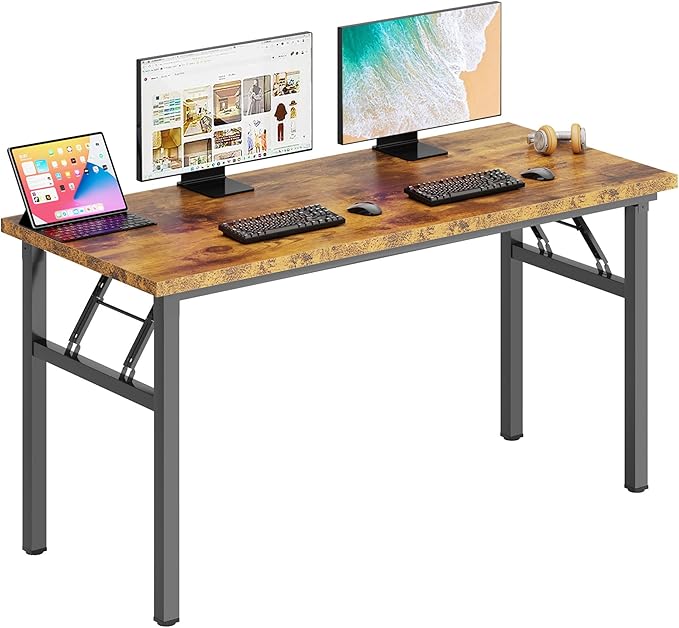 DlandHome Folding Table Computer Desk 62 Inches Workstation Table Conference by DlandHome