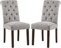 COLAMY Button Tufted Dining Chairs Set of 2, Parsons Upholstered Fabric Dining by COLAMYINC