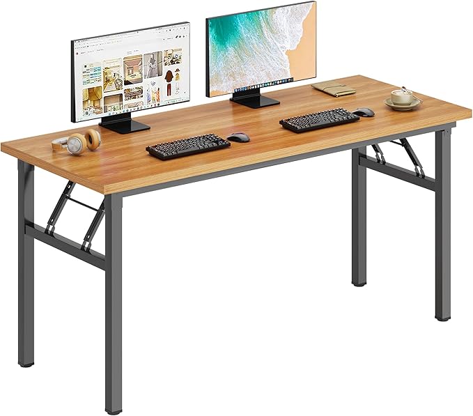 DlandHome Large Computer Desk, Folding Desk, Decent and Steady Home Office by DlandHome