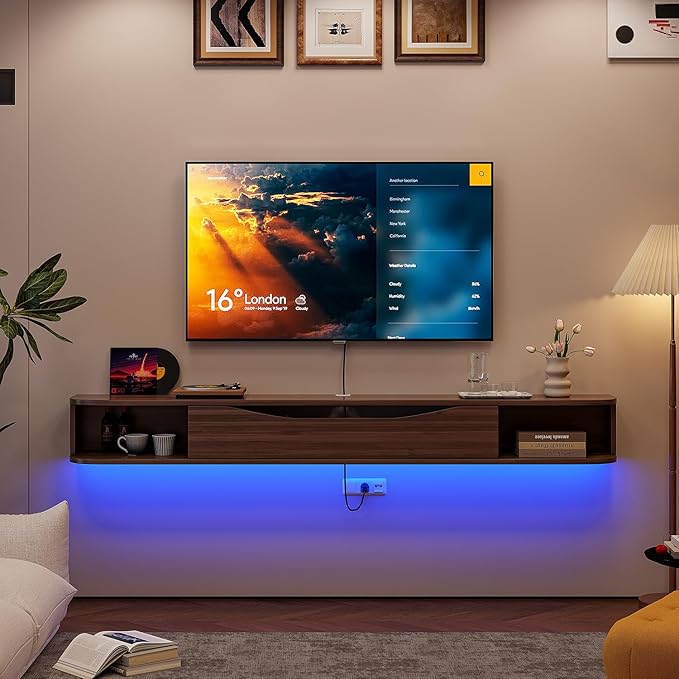 Floating TV Stand, Floating TV Console, Under TV Shelf - Image 4