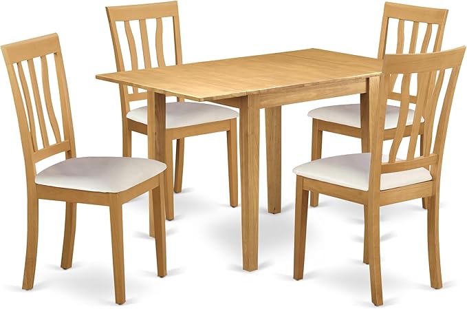 East West Furniture NDAN5-OAK-LC 5 Piece Dining Set Includes a Rectangle Dining by EastWestFurniture