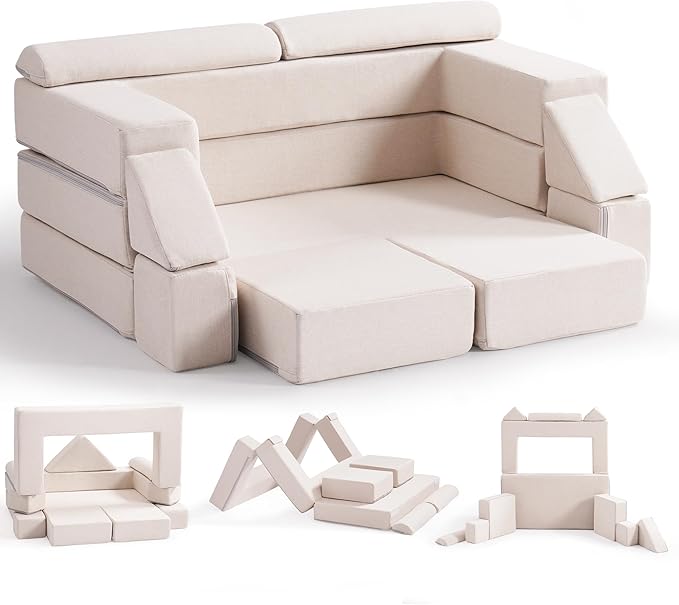 ROBOTIME Modular Play Couch for Kids, Convertible Toddler Sofa by ROBOTIMEBuildingThingstoLife