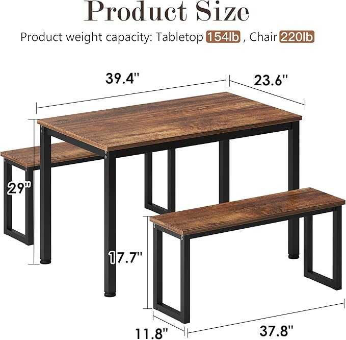 soges 39.4 in Kitchen Table Set - Image 7