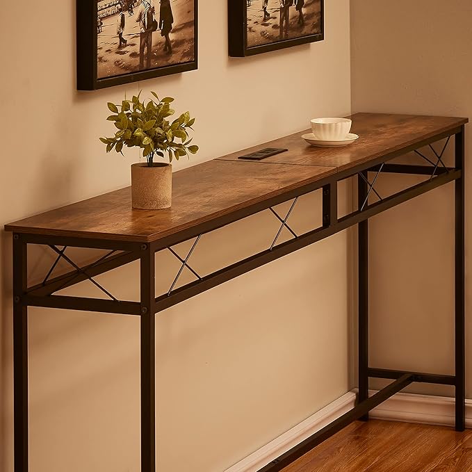 VECELO 71In Extra Long Narrow Sofa/Console Table - Image 7