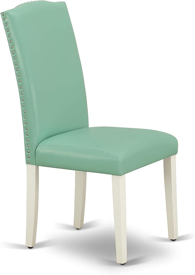 East West Furniture SHEN5-LWH-57 5 Piece Dining Set Includes a Round Dining - Image 4