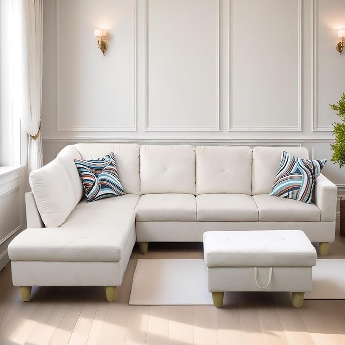 L Shaped Sectional Couch Sofa, Modern Couches by FONTOI