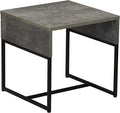 Household Essentials Wrap Square Side End Table Rustic Slate Concrete and Black by HouseholdEssentials