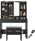 VASAGLE Vanity Desk with Mirror and Lights, Makeup Vanity with Upholstered by VASAGLEbySONGMICSHOME