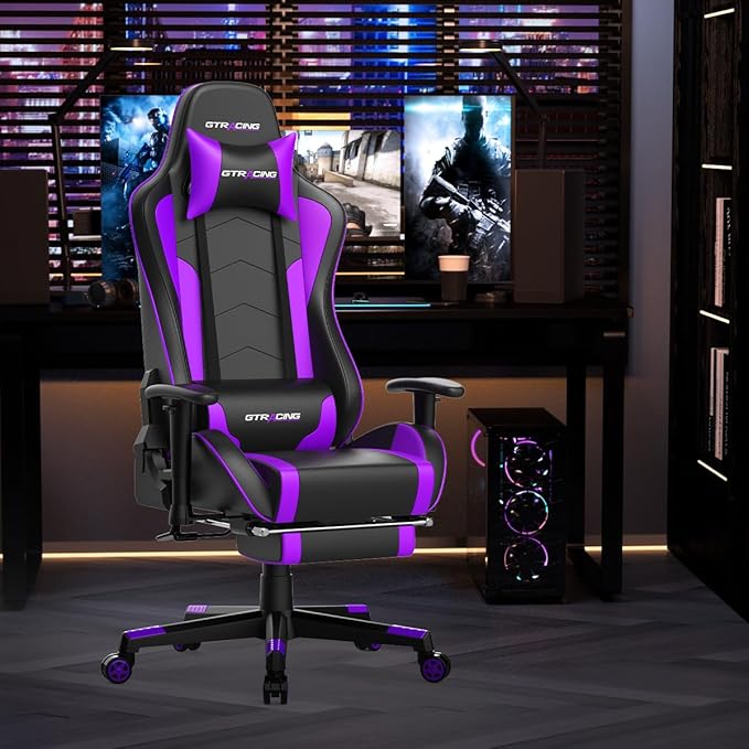 GTRACING Gaming Chair with Speaker and Footrest Office Computer Chairs Music - Image 2