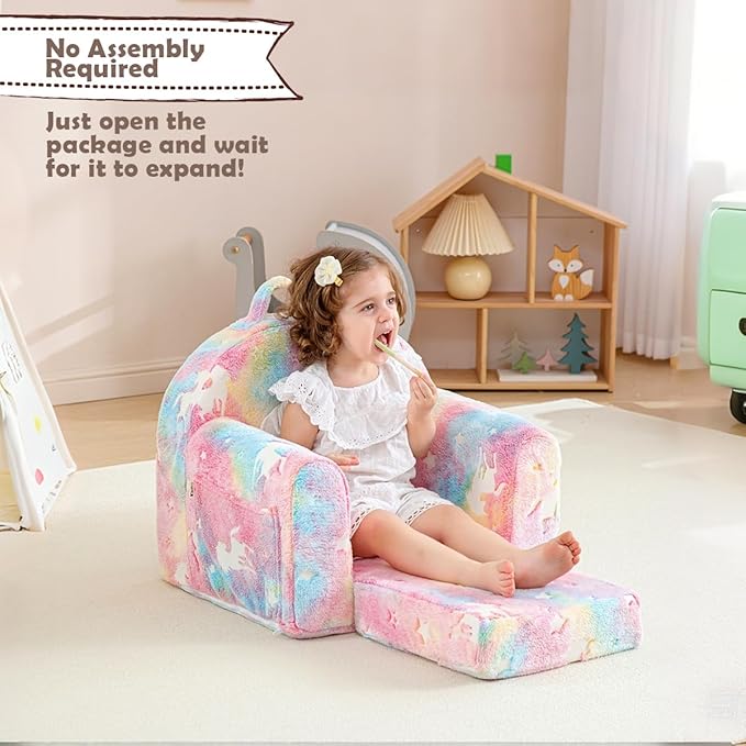 Toddler Chair Comfy, Toddler Couch Fold Out, 2-in-1 Kids Chair, Flip Out Kids - Image 5