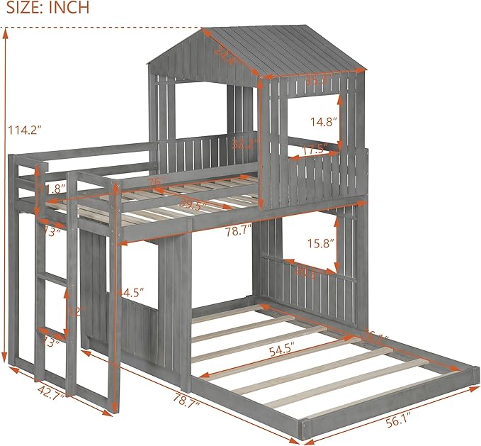 Ball & Cast Twin Over Full Playhouse Bunk Bed - Image 2