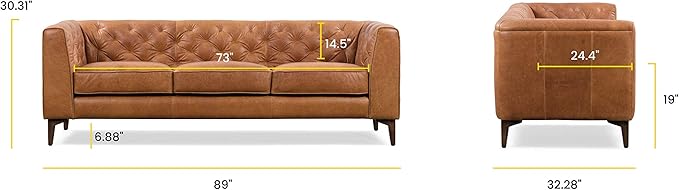 POLY & BARK Essex Sofa in Full-Grain Pure-Aniline Italian Tanned Leather in - Image 3