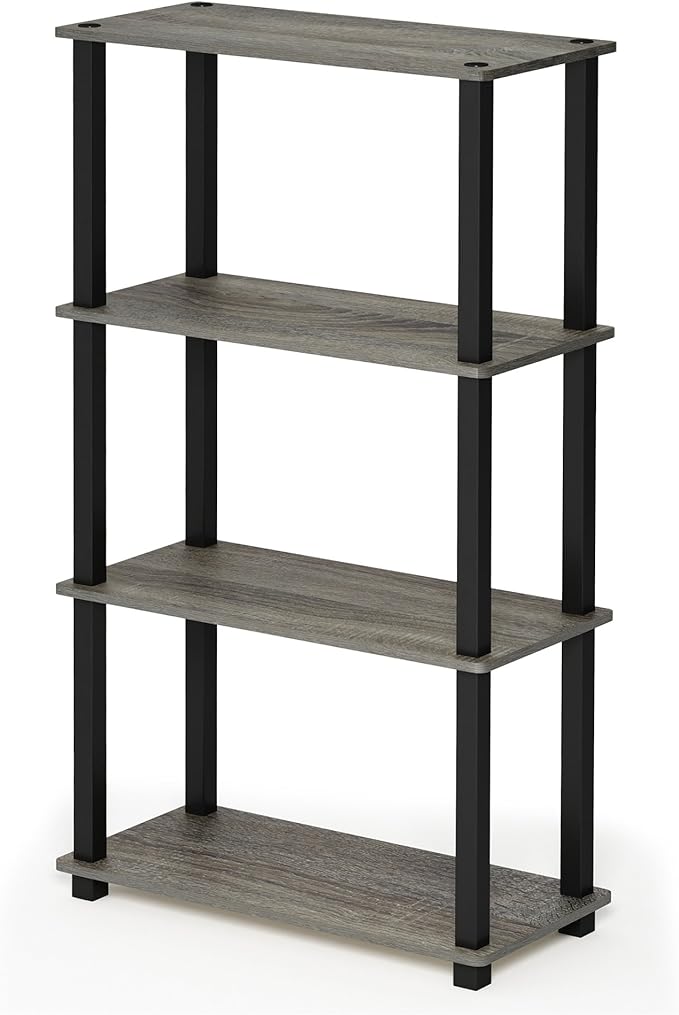 Furinno Turn-N-Tube 4-Tier Multipurpose Shelf Display Rack, Square Tube by Furinno-FitsYourSpaceFitsYourBudget