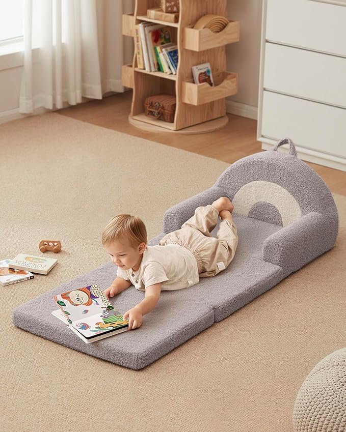 Blissful Diary Foldable Toddler Couch, 2-in-1 Comfy Toddler Chair & Lounger - Image 2